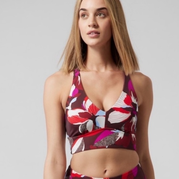 Athleta Plunge Bikini D- DD Top Size Small hero‎ bloom - Picture 1 of 16